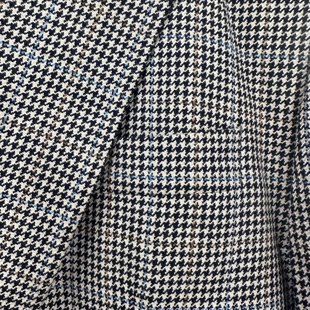 Chaps Houndstooth Blazer Silk Sport Coat Two Button Jacket 40R - Picture 3 of 11